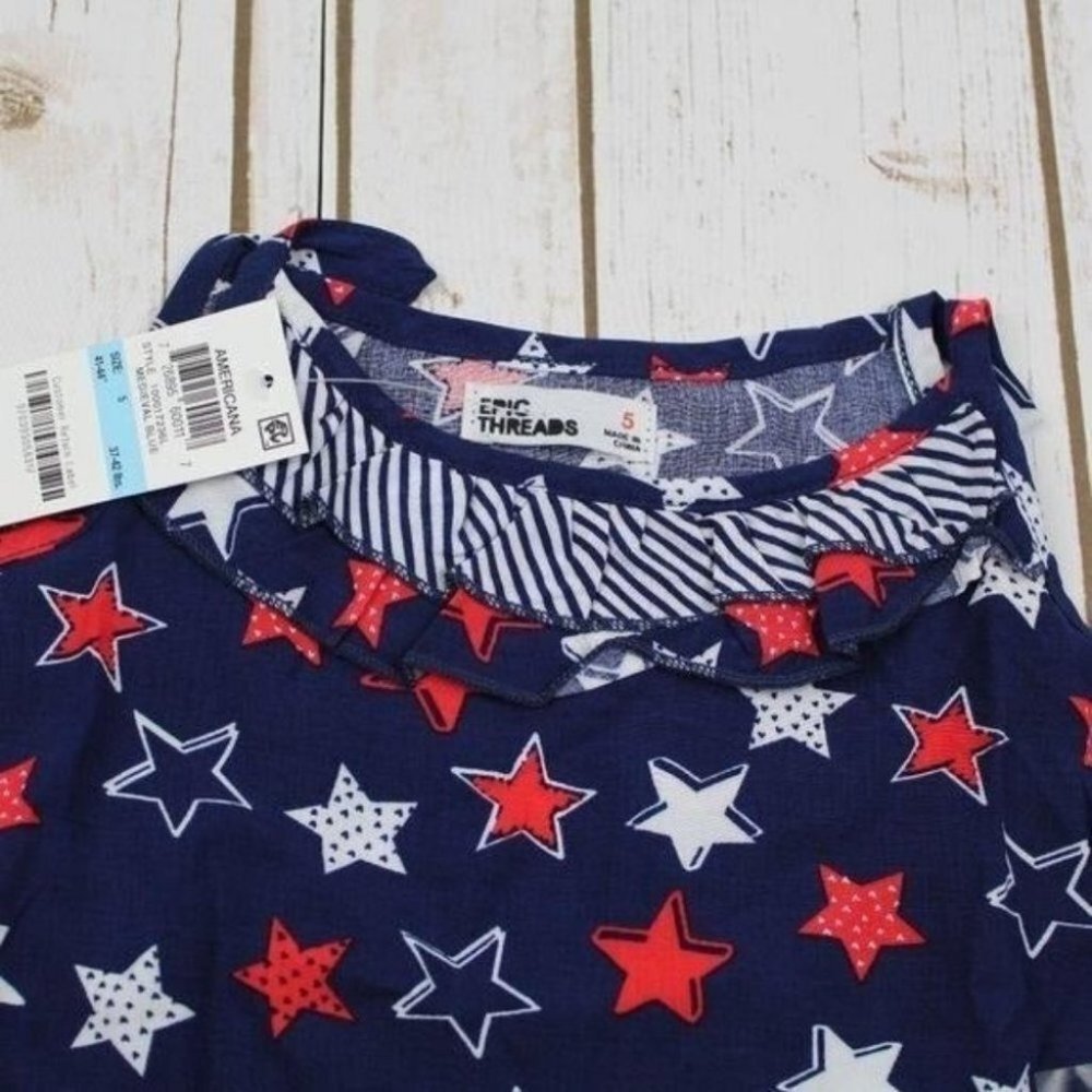 Epic Threads Little Girls Printed Ruffle-Trim Tank Top Size 5 - Picture 3 of 8